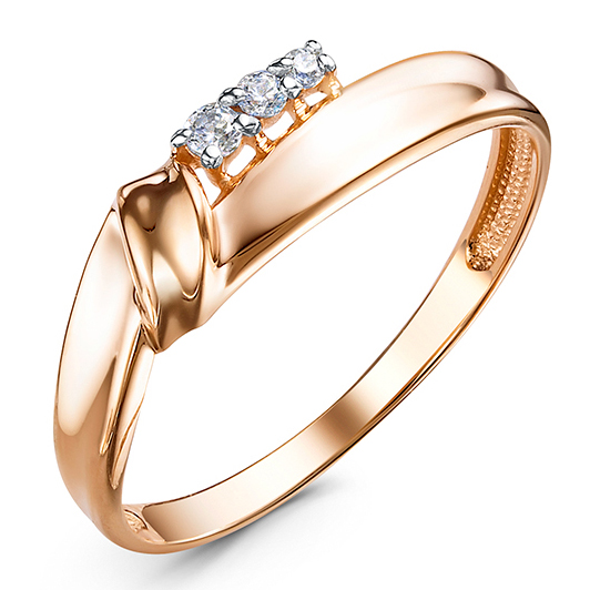 Кольцо, золото, фианит, 1105740